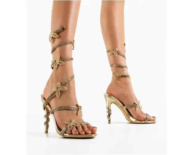 Sandale cu toc Varin Aurii