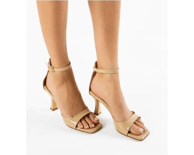 Sandale cu toc Vergara Bej
