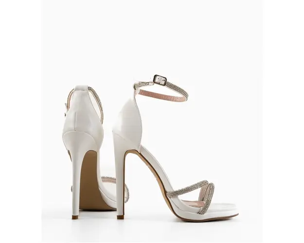 Sandale cu toc Vrada Albe