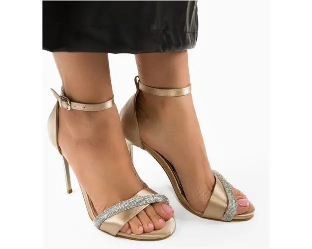 Sandale cu toc Waky Aurii