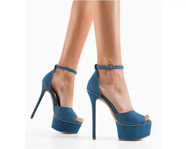 Sandale cu toc Windsor Albastri