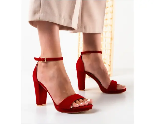 Sandale cu toc Wound Rosii