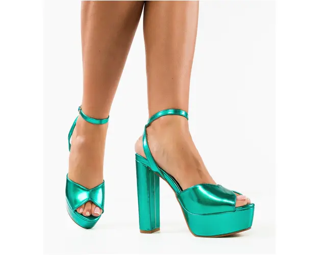 Sandale cu toc Yuuki Turcoaz