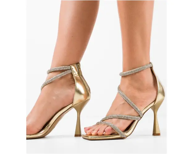 Sandale cu toc Zorka Aurii