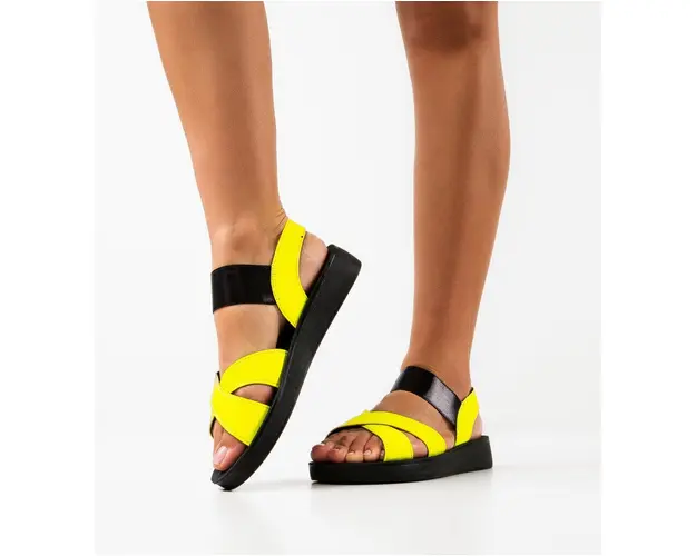 Sandale dama Brina Galbene 2