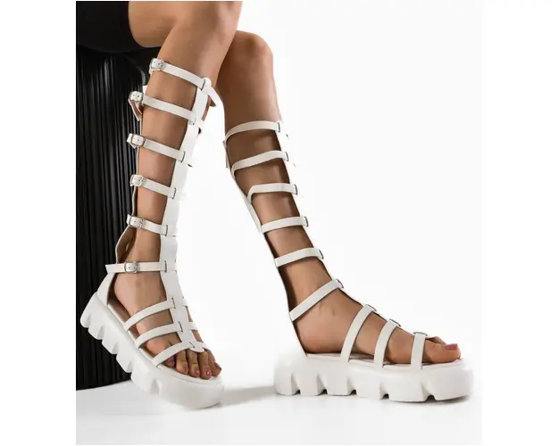 Sandale dama Gladiator Albe