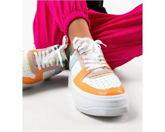 Sneakers dama Morton Portocalii
