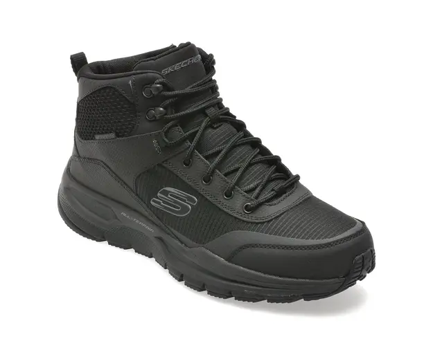 Ghete SKECHERS negre, ESCAPE PLAN, din material textil