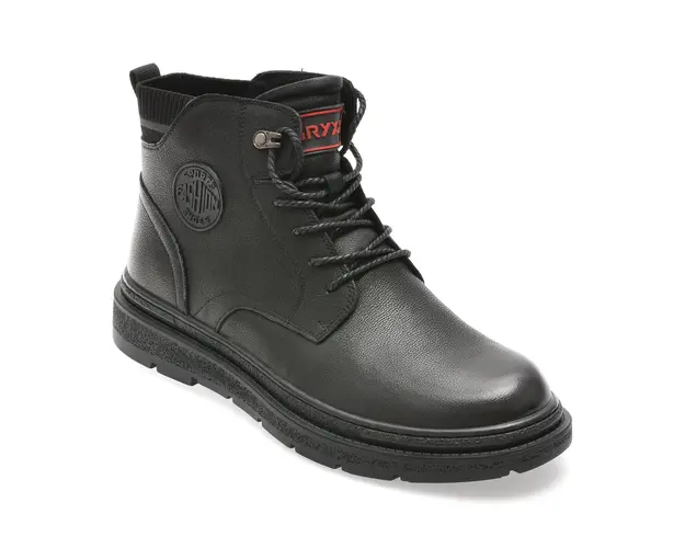 Ghete GRYXX negre, 28081, din piele naturala