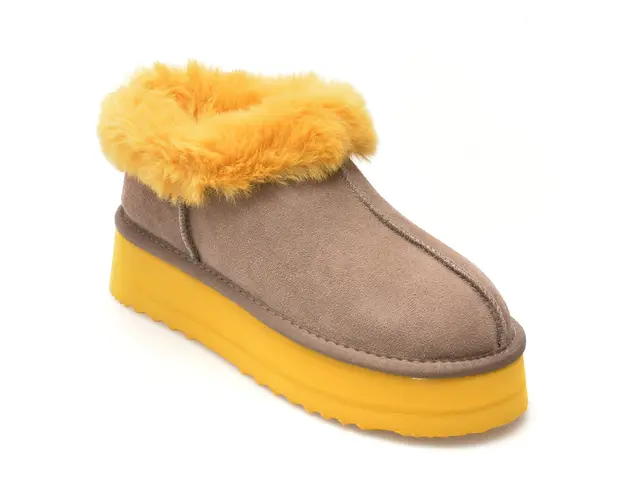 Ghete EPICA gri, 4279M04, din piele intoarsa