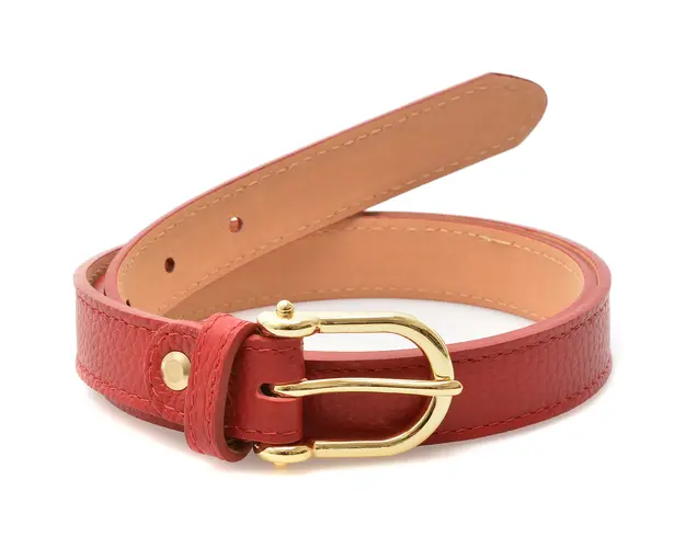 Curea EPICA rosie, F31, din piele naturala