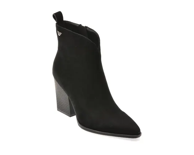 Botine EPICA negre, H482B, din piele intoarsa