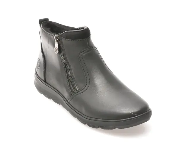 Ghete RIEKER negre, Z0060, din piele naturala
