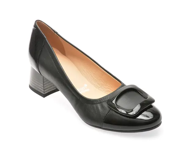 Pantofi IMAGE negri, 6631, din piele naturala