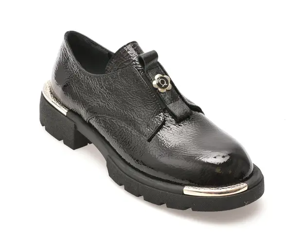 Pantofi EPICA negri, 574243, din piele naturala lacuita