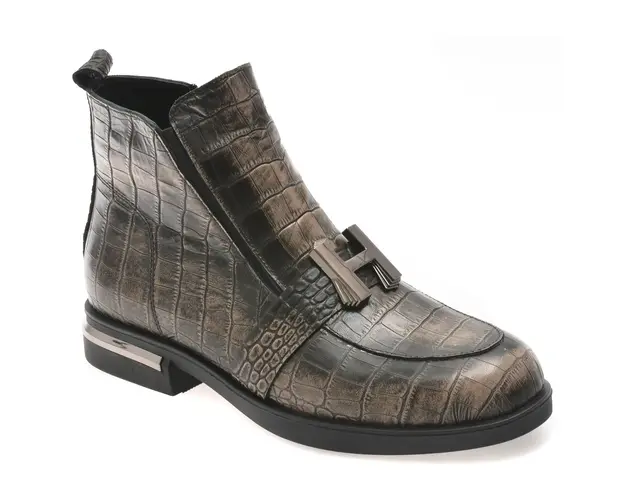 Ghete EPICA gri, 157K484, din piele naturala