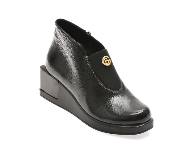 Ghete EPICA negre, 5833310, din piele naturala lacuita