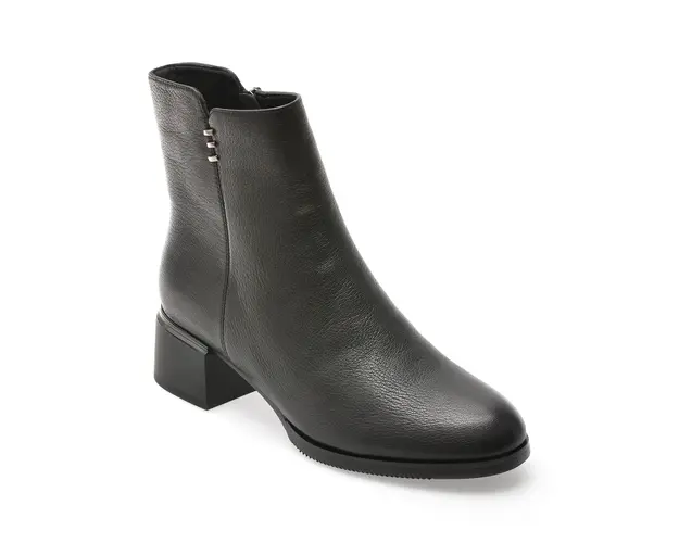 Botine GRYXX negre, C617, din piele naturala