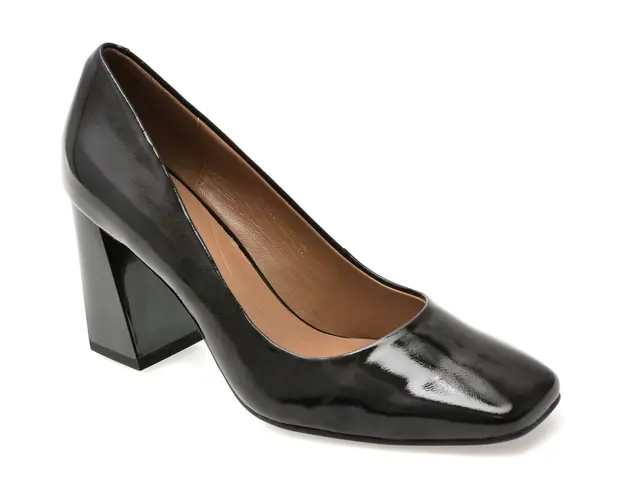 Pantofi EPICA negri, S138, din piele naturala lacuita