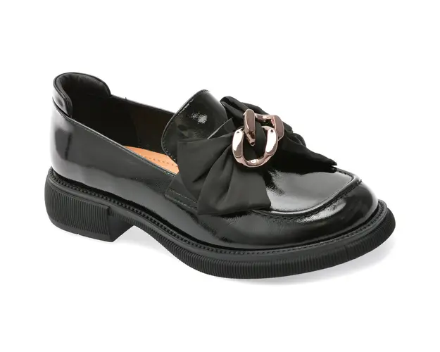Mocasini EPICA negri, G26, din piele naturala lacuita