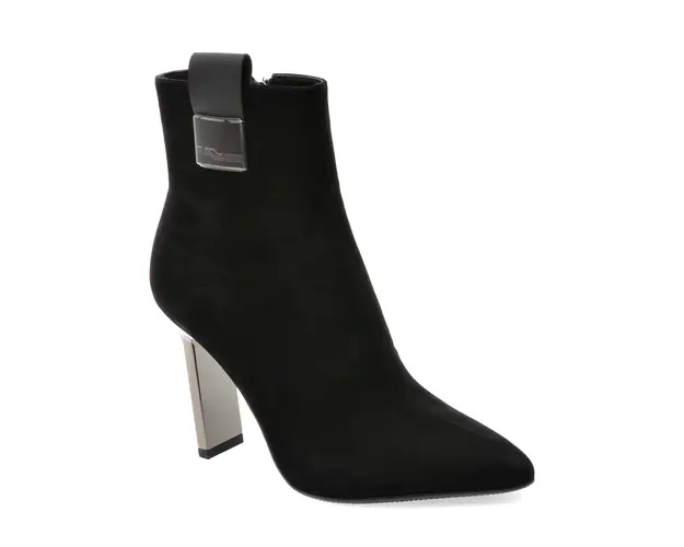 Botine elegante EPICA negre, E228, din piele intoarsa