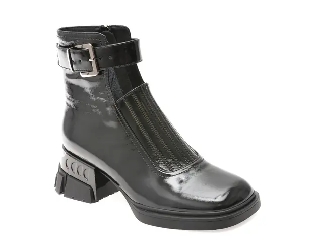 Ghete EPICA negre, 412, din piele naturala lacuita