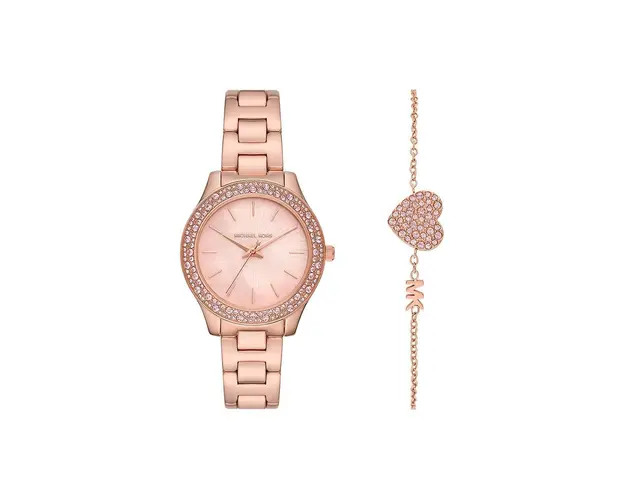 Michael Kors ceas si bratara femei, culoarea auriu