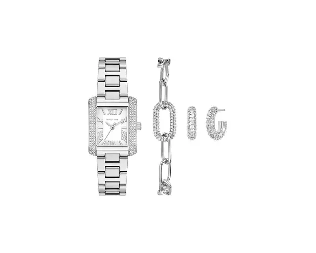 Michael Kors ceas, bratara si cercei culoarea argintiu, MK4839SET