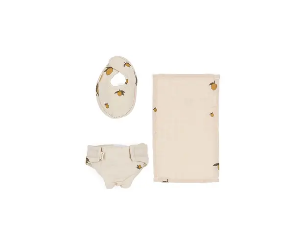 Konges Sløjd set bebe: scutec, baveta si esarfa DOLL NURSERY SET
