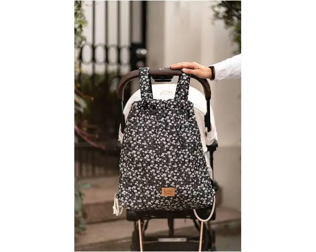 La Millou rucsac pentru carucior PRETTY BLACK Plecak do wózka ortalionowy pikowany
