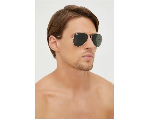 Ray-Ban ochelari de soare barbati, culoarea auriu