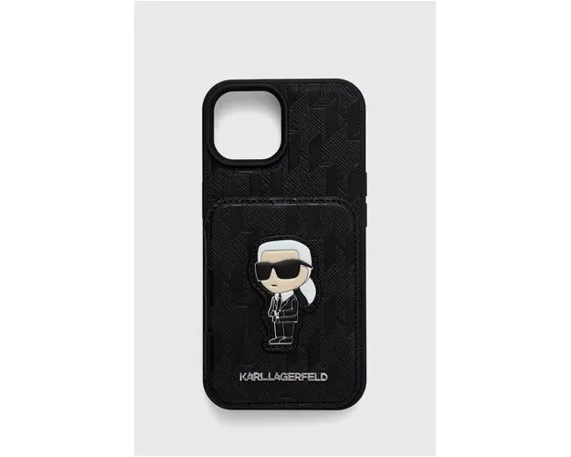 Karl Lagerfeld Husa pentru telefon iPhone 15 6.1 culoarea negru