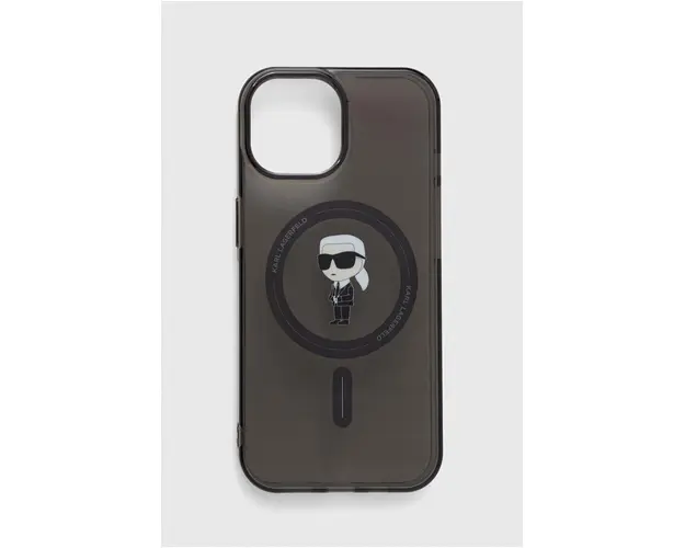 Karl Lagerfeld Husa pentru telefon iPhone 15 6.1 culoarea negru