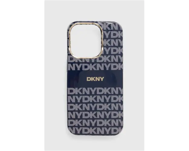 Dkny Husa pentru telefon iPhone 15 Pro 6.1 culoarea albastru marin, DKHMP15LHRHSEB