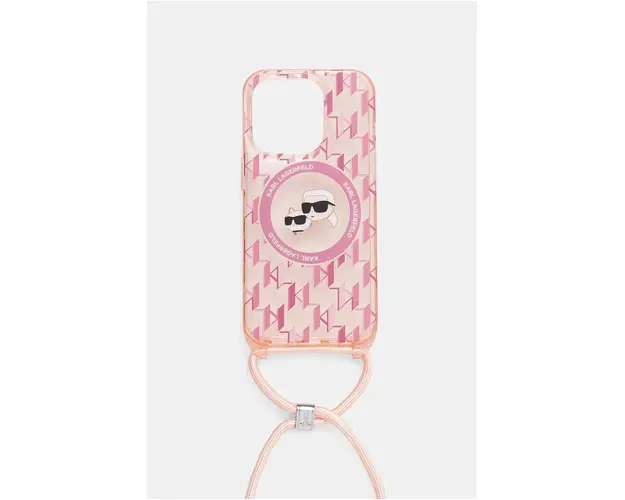 Karl Lagerfeld husa pentru telefon iPhone 15 Pro 6.1" culoarea roz, KLHMP15LHCKCKLCP
