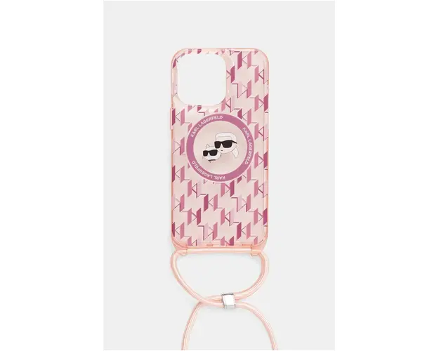 Karl Lagerfeld husa pentru telefon iPhone 15 Pro Max 6.7" culoarea roz, KLHMP15XHCKCKLCP