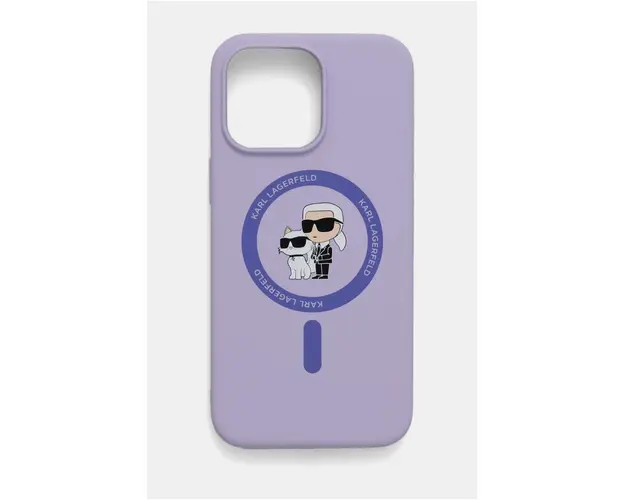 Karl Lagerfeld etui pentru telefon iPhone 15 Pro Max 6.7 culoarea violet, KLHMP15XSCMKCRHU