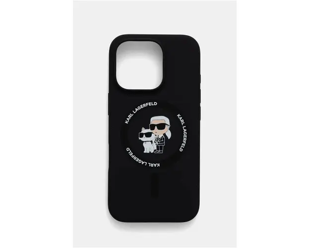 Karl Lagerfeld etui pentru telefon iPhone 16 Pro 6.3 culoarea negru, KLHMP16LSCMKCRHK