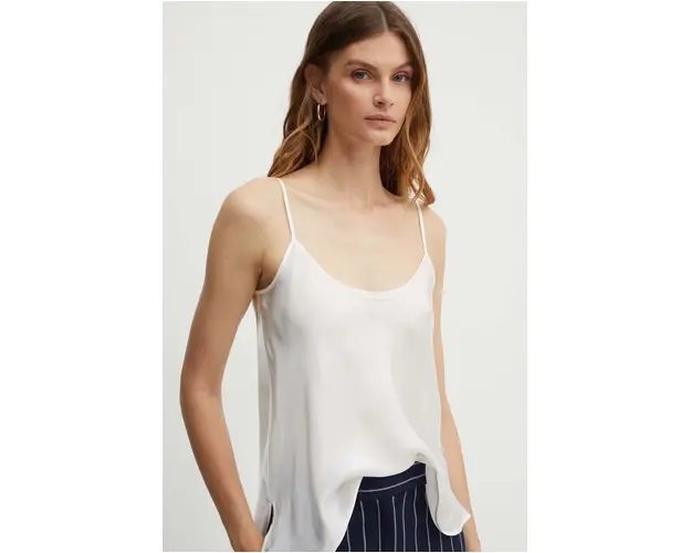 MAX&Co. top de matase culoarea alb, 2418161014200 2418160000000