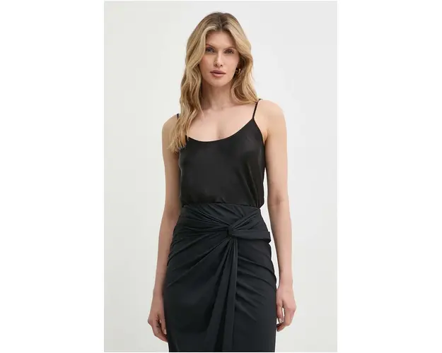 MAX&Co. top de matase culoarea negru, 2418161014200 2418160000000