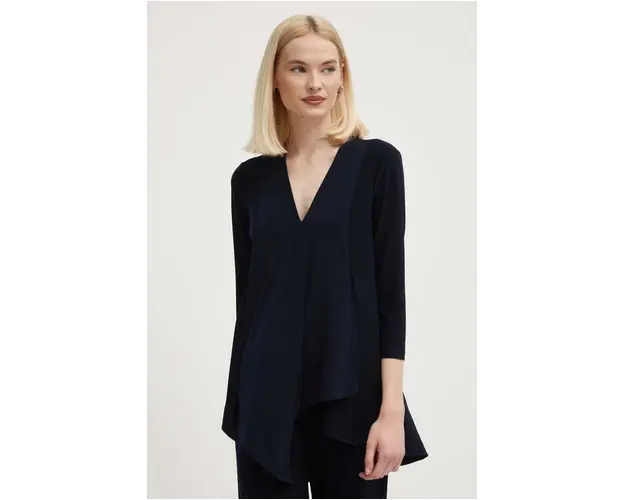 Joseph Ribkoff bluza femei, culoarea albastru marin, neted, 161066