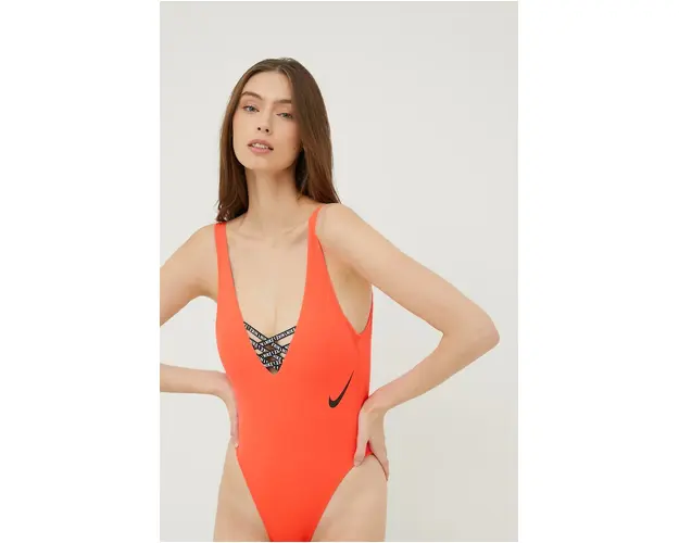 Nike costum de baie dintr-o bucata culoarea rosu, cupa moale