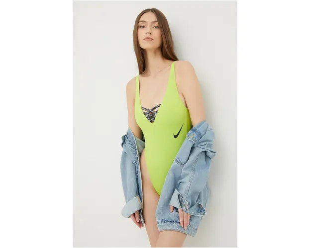 Nike costum de baie dintr-o bucata culoarea verde, cupa moale