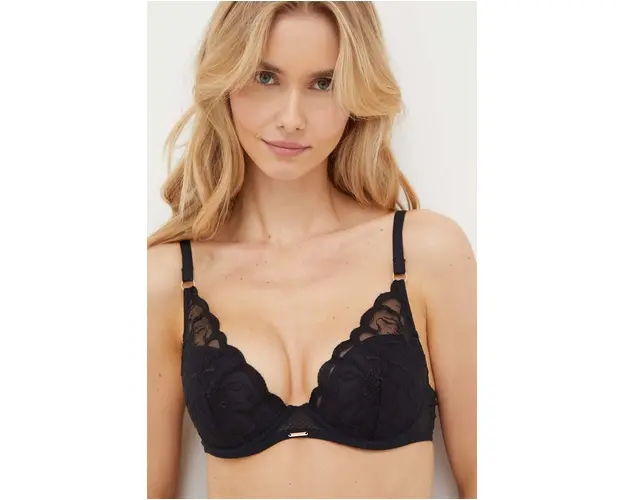 Chantelle sutien culoarea negru, dantela, neted