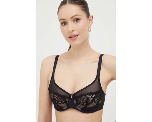 Chantelle sutien culoarea negru, dantela, neted