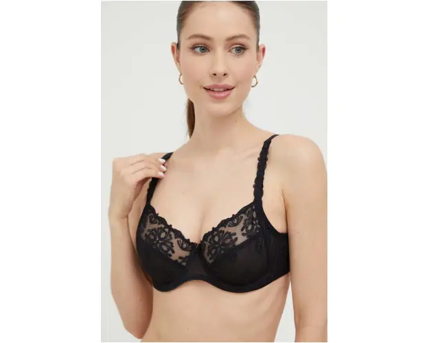 Chantelle sutien culoarea negru, dantela, neted
