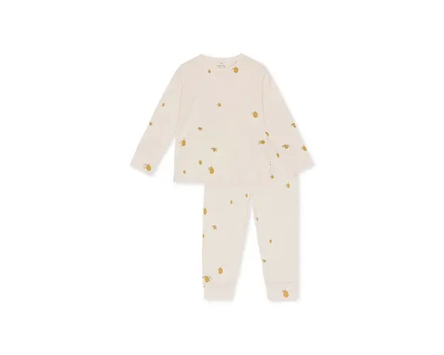 Konges Sløjd pijamale de bumbac pentru copii SLEEPY PJ GOTS culoarea bej, cu imprimeu