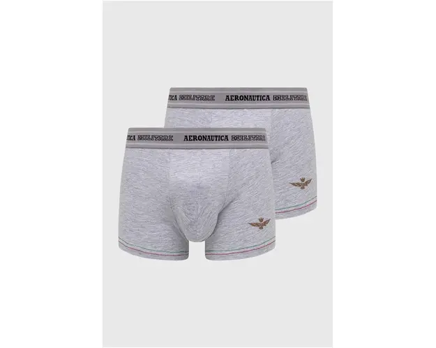 Aeronautica Militare boxeri 2-pack barbati, culoarea gri, AM1UBX003