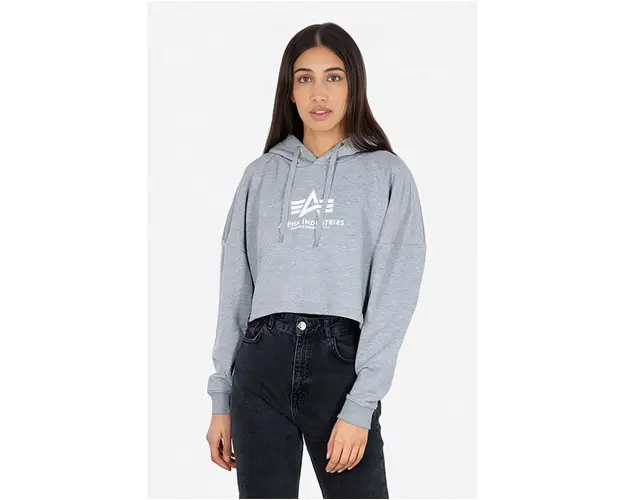 Alpha Industries bluza Sweats & Hoodys femei, culoarea gri, cu gluga, cu imprimeu 116057.230-grey