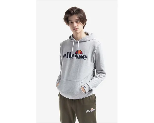 Ellesse bluza SHK13288 Ferrer barbati, culoarea verde, cu gluga, neted SHK13288-KHAKI